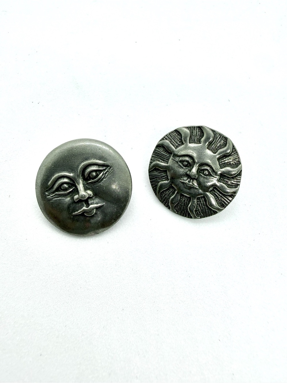Signed Danforth Pewter 1992 Sun & Moon Celestial Scatter Pin Set USA - Picture 7 of 8